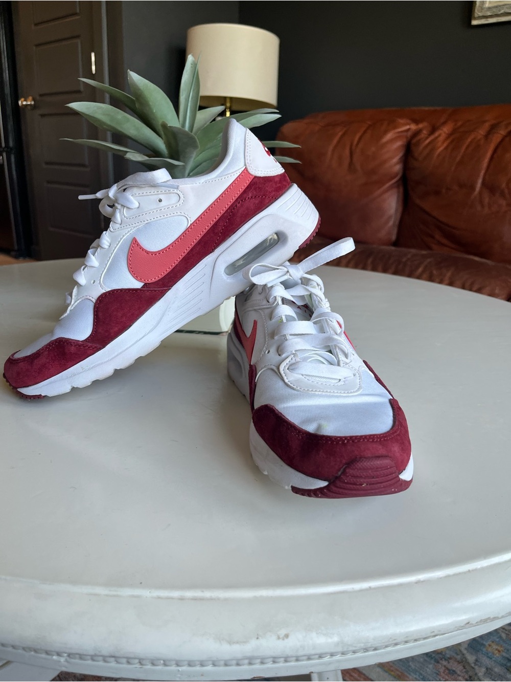 Nike Air Max SC ✨ White & Burgundy Sz 7